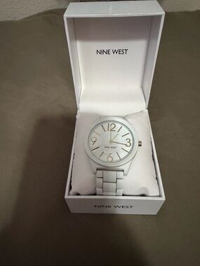 Nine West White and Gold Women's Watch